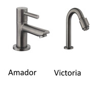 Fonteinset Mat Wit Wiesbaden Color Gun Metal (kraangat links)