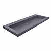 Boss & Wessing AQS Wastafel Hardsteen 100x46x5 cm 1 Kraangat Mat Zwart