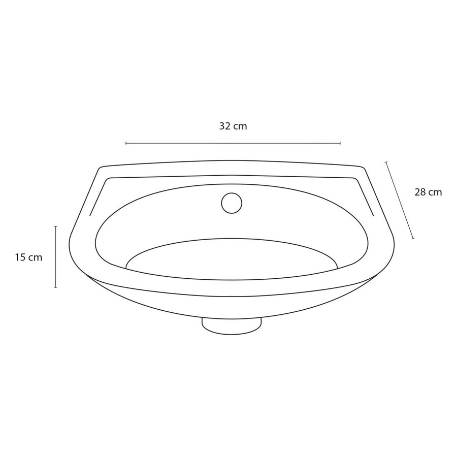 Fonteinset Differnz Gaia 32x28x15cm Wit Met Kraan en Sifon