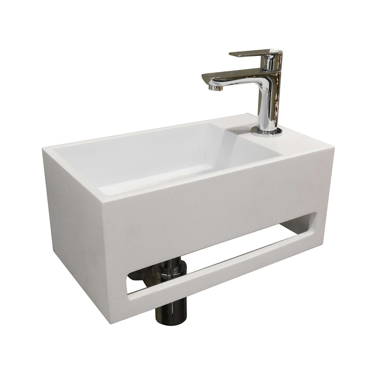 Fontein Boss & Wessing Solid Surface met Handdoekrek Mat Wit Boss & Wessing