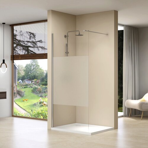 Inloopdouche Van Rijn ST01 Met Stabilisatiestang En Middenband 110x200 cm 8 mm Chroom 