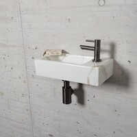 Fonteinset Carrara Marmerlook Wiesbaden Color Gun Metal (kraangat rechts)