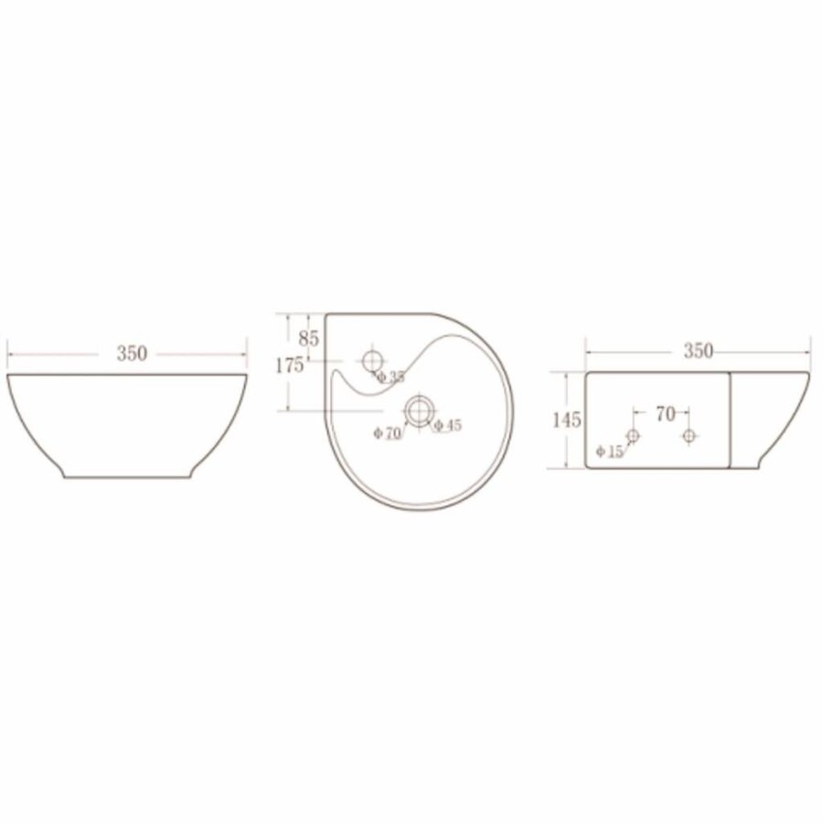 Fonteinset Kratos Keramiek 35X35X14.5 Cm Rvs (Keuze Uit 8 Kranen)