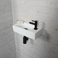 Fonteinset Mat Wit Wiesbaden Color Mat Zwart (kraangat rechts)