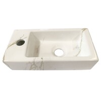 Fontein Wiesbaden Mini-Rhea Links 360x180x90 Keramiek Carrara