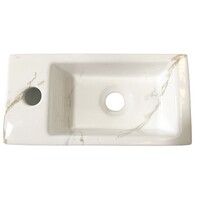 Fontein Wiesbaden Mini-Rhea Links 360x180x90 Keramiek Carrara