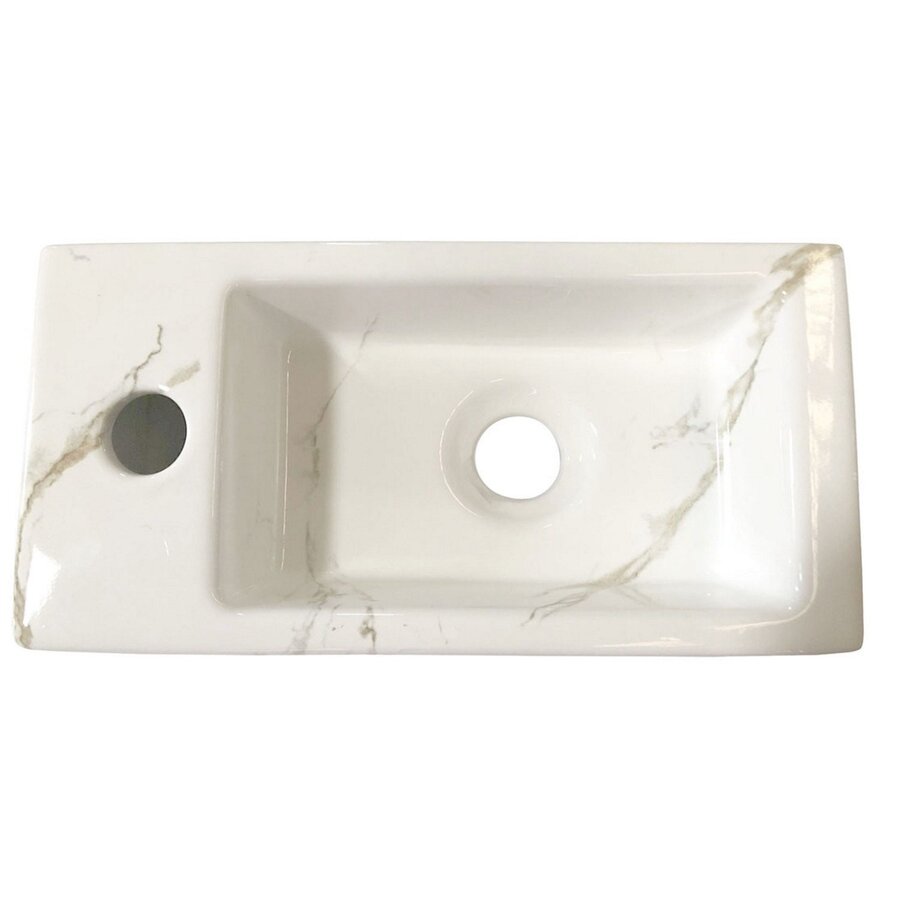 Fontein Wiesbaden Mini-Rhea Links 360x180x90 Keramiek Carrara