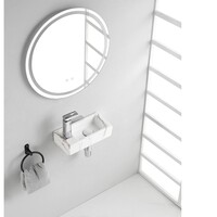 Fontein Wiesbaden Mini-Rhea Links 360x180x90 Keramiek Carrara