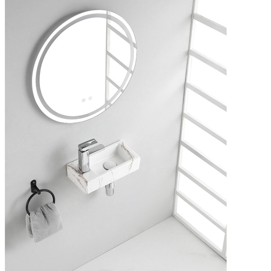 Fontein Wiesbaden Mini-Rhea Links 360x180x90 Keramiek Carrara