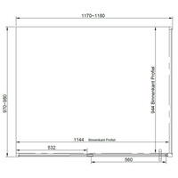Hoek Douchecabine Van Rijn Zijwand 200x120x100 cm 6 mm Helder Glas Aluminium Zwart