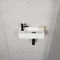 Fonteinset Mat Wit Wiesbaden Color Mat Zwart (kraangat links)