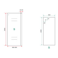 Zijwand Wiesbaden tbv Douchedeur Schuifdeur 100 cm 8mm Nano Coating Mat Zwart