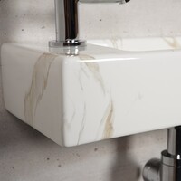 Fonteinset Carrara Marmerlook Wiesbaden Color Chroom (kraangat links)