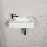 Fonteinset Carrara Marmerlook Wiesbaden Color Chroom (kraangat links)