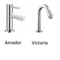 Fonteinset Carrara Marmerlook Wiesbaden Color Chroom (kraangat links)