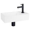 Fonteinset Differnz Solid Solid Surface 36x18.5x9 cm Wit Met Rechte Kraan Mat Zwart