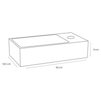 Fonteinset Differnz Solid Solid Surface 36x18.5x9 cm Wit Met Rechte Kraan Mat Zwart