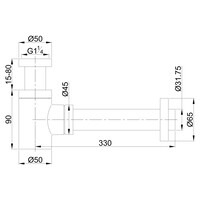 Fonteinset Carrara Marmerlook Wiesbaden Color Chroom (kraangat midden)