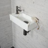 Fonteinset Carrara Marmerlook Wiesbaden Color Gun Metal (kraangat links)