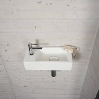 Fonteinset Mat Wit Wiesbaden Color Chroom (kraangat links)