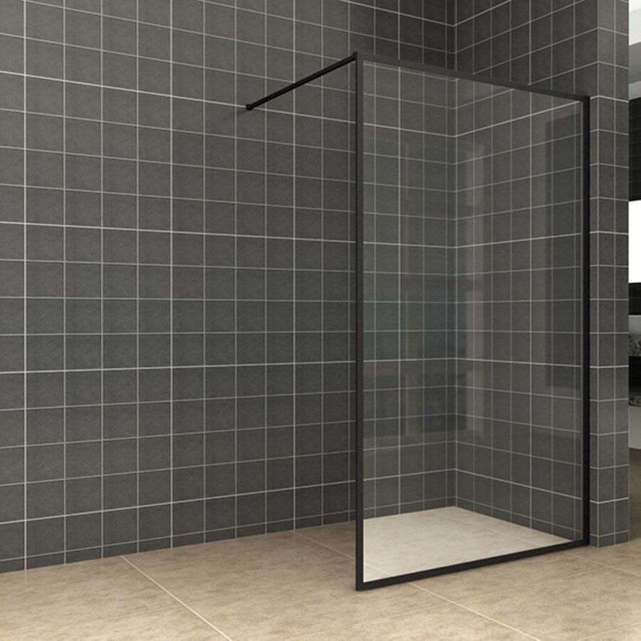 Inloopdouche Aqua Splash Vidrios 120x200 cm 10 mm Met Stabilisatiestang NANO Mat Zwart