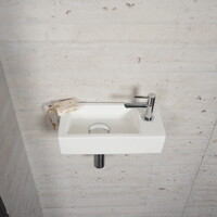 Fonteinset Mat Wit Wiesbaden Color Chroom (kraangat rechts)