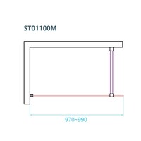 Inloopdouche Van Rijn ST01 Met Stabilisatiestang 100x200 cm Rookglas 8 mm RVS