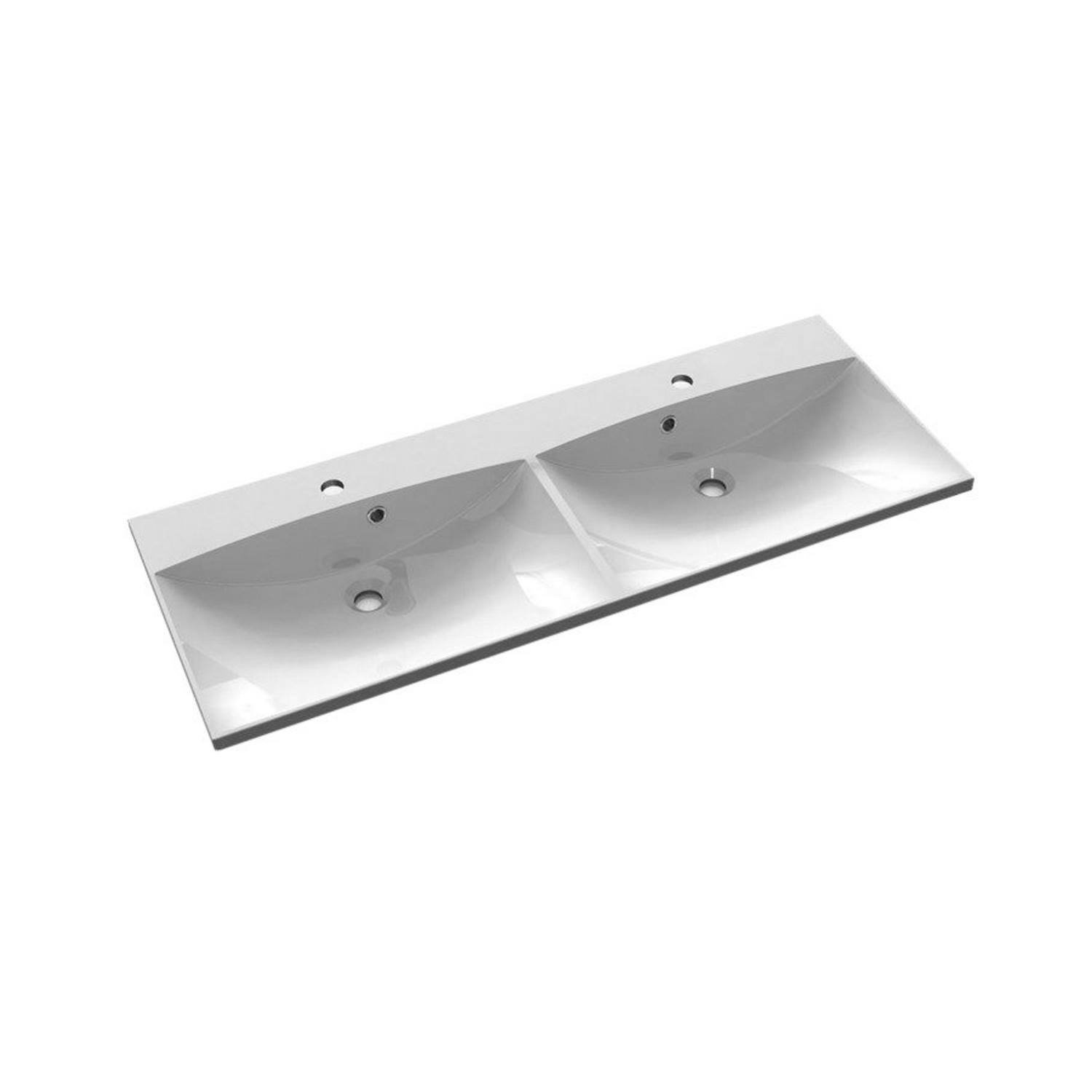 Wastafelblad Sapho Maria Dubbel Rechthoek 120x46 cm Marmer Wit Sapho