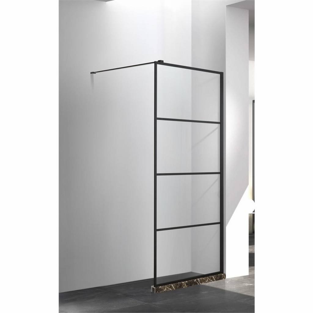 Boss & Wessing Douchewand Black Edition Geframed Zwart - Douchewand Black Edition 90x200 cm Geframed Zwart