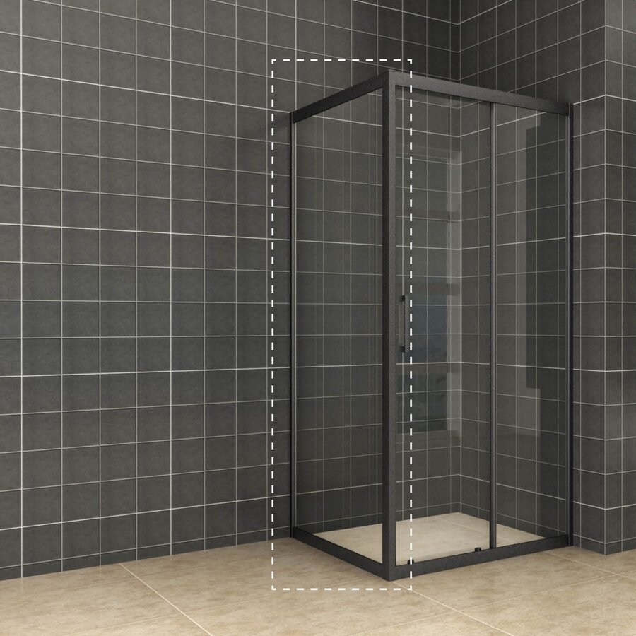 Zijwand Aqua Splash Voor Schuifbare Douchedeur 90x200 cm 8 mm NANO Mat Zwart