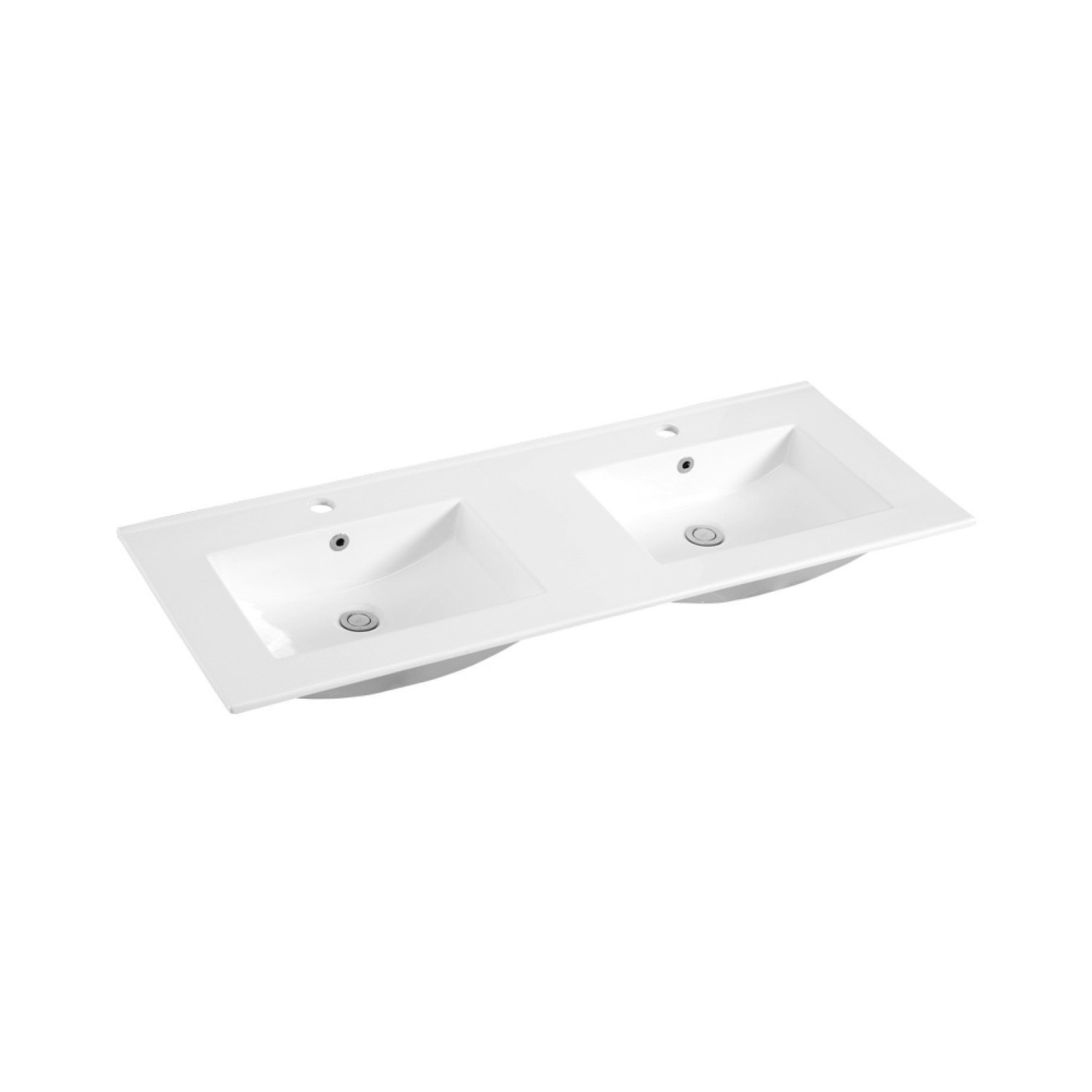 Wastafel Sanilux Classic 120x47x2,5 cm Keramiek Wit Dubbel Sanilux
