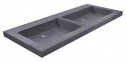 Wiesbaden hardstenen meubelwast. Dubbel 120x46x5 zo.kr.gat