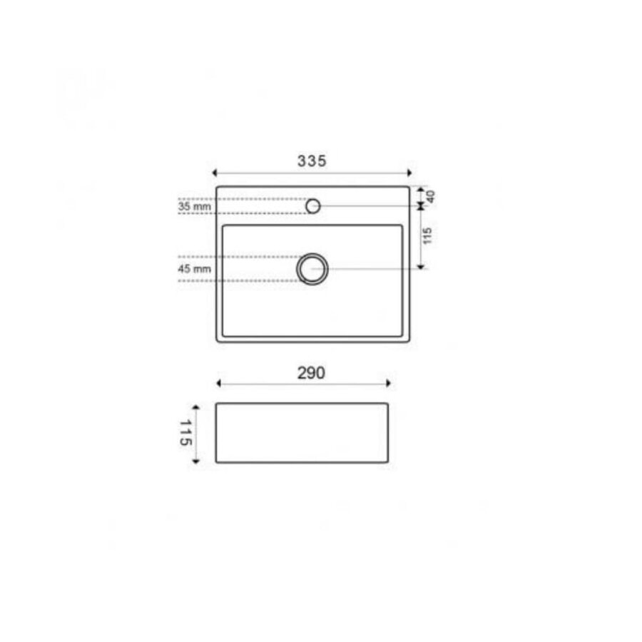 Fonteinset Carrara Marmerlook Wiesbaden Color Messing Goud (kraangat midden)
