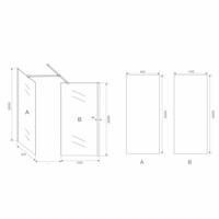 Inloopdouche Combinatie Set 120x200 + 90x200cm 10mm NANO + Muurprofiel