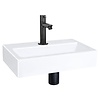 Differnz Fonteinset Differnz Flat Keramiek 38x24x7 cm Wit Met Rechte Kraan Mat Zwart