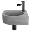Differnz Fonteinset Differnz Cleo 31.5x31.5x10 cm Beton Donker Grijs Met Kraan Recht Mat Zwart