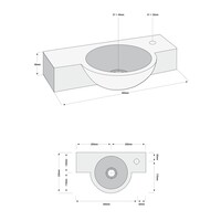 Fonteinset Boss & Wessing Fynn Natuursteen Eénhendelkraan En Sifon 40x23x8 cm Mat Zwart
