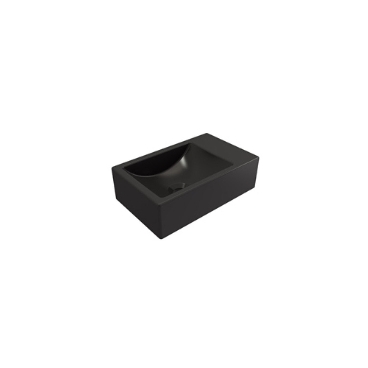 Plieger Fontein Houston 37x23x11 cm Bak Links Zonder Kraangat Mat Zwart
