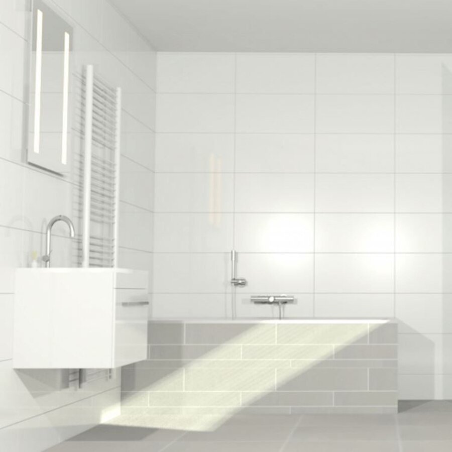 Wandtegels 30x60cm Afgerond Mat Wit (Prijs per m2)