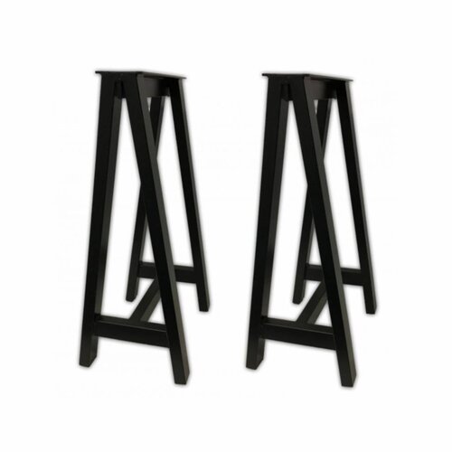 Vloer schagen Metaal 2 Stuks 40X30X74 Cm Zwart 