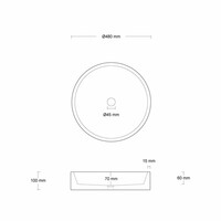 Opzet Wastafel Circum Beton 48x10 cm (6 Kleuren)