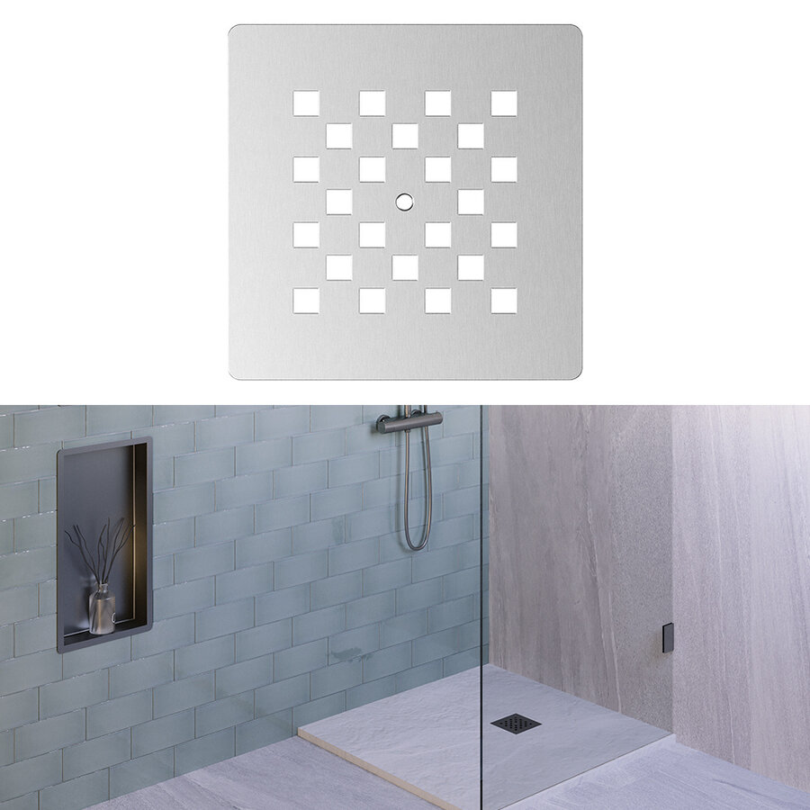 Douchebak Sanitop Just Creating Relievo Crag 90x120 cm Mat Wit