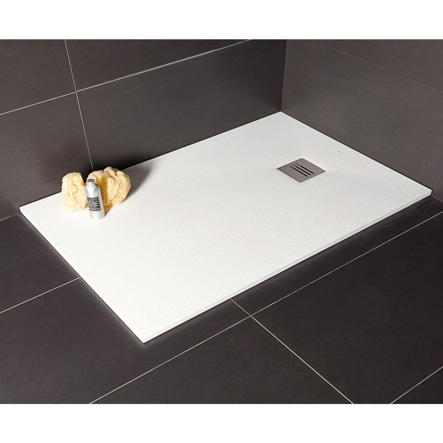 Douchebak Slab Standaard Stone 2 Wit 90x180 cm