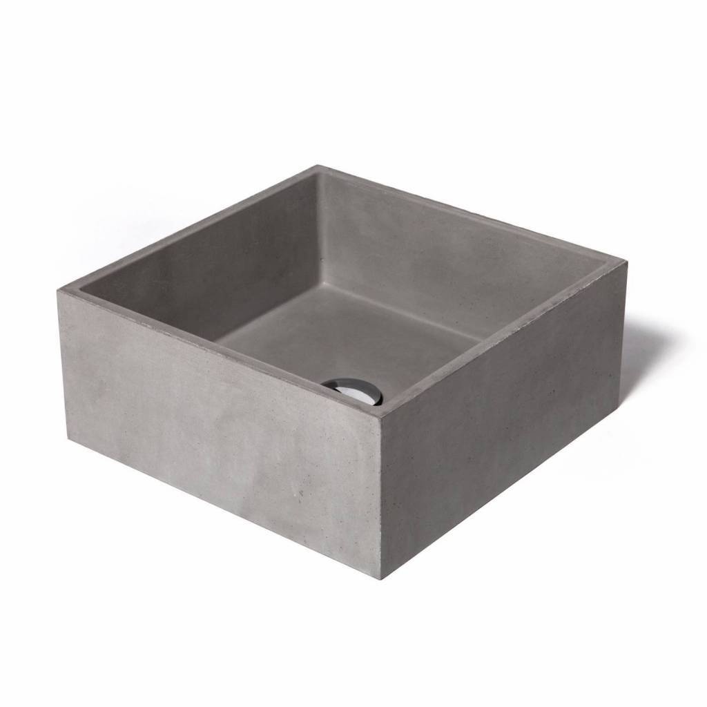 Urbi et Orbi Opzet Wastafel Immissio Beton 39x39x16 cm - Antraciet