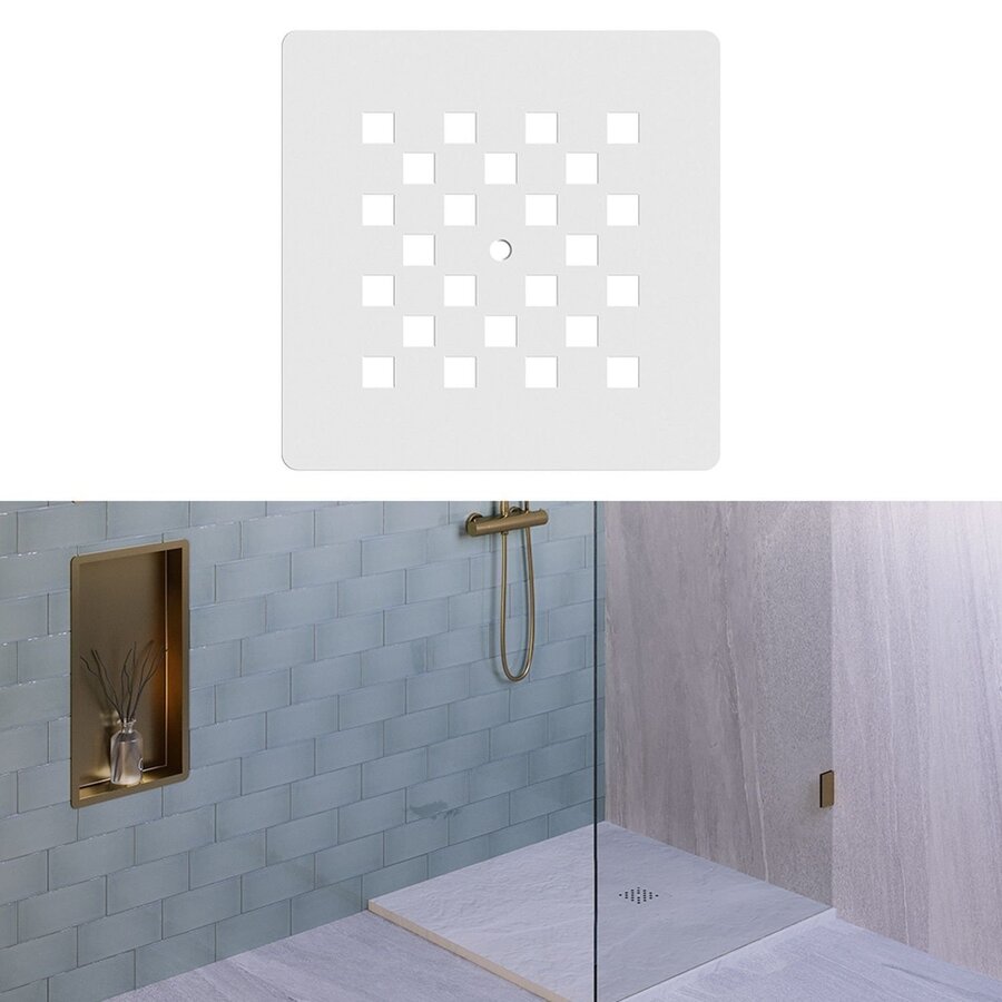 Douchebak Sanitop Just Creating Relievo Crag 90x90 cm Mat Wit