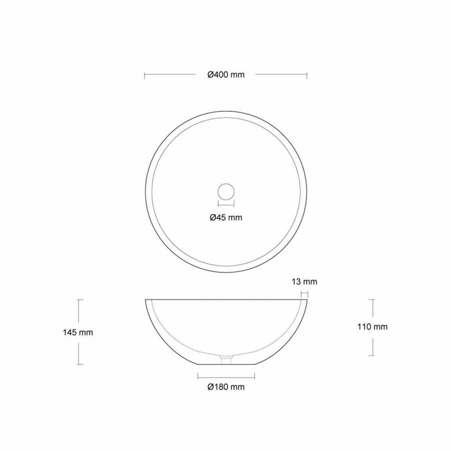 Opzet Wastafel  Circum Beton 40x15 cm (6 Kleuren)