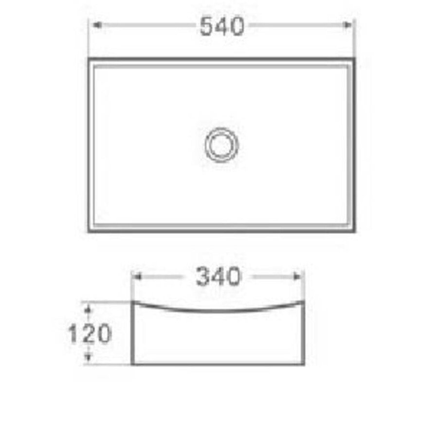 Wiesbaden Slide opzetwastafel 550x350x120mm