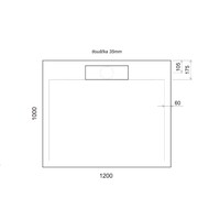 Douchebak Marmer Sapho Irena 120x100x3.5 cm Rechthoek Wit