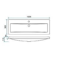 Wastafel 100Cmx36Cm ��n Kraangat Wit