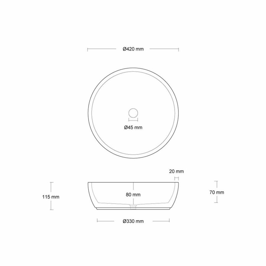 Opzet Wastafel  Circum Beton 42x12 cm ( 6 Kleuren)